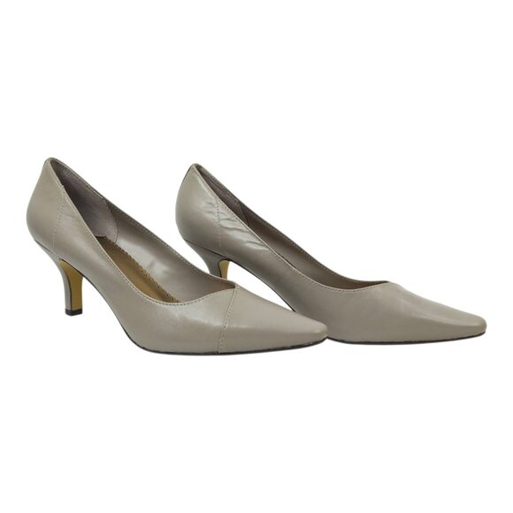 Bella Vita WOW Taupe Pump Womens Size 12 N Kitten Heel Leather Kidskin NEW - Picture 2 of 15